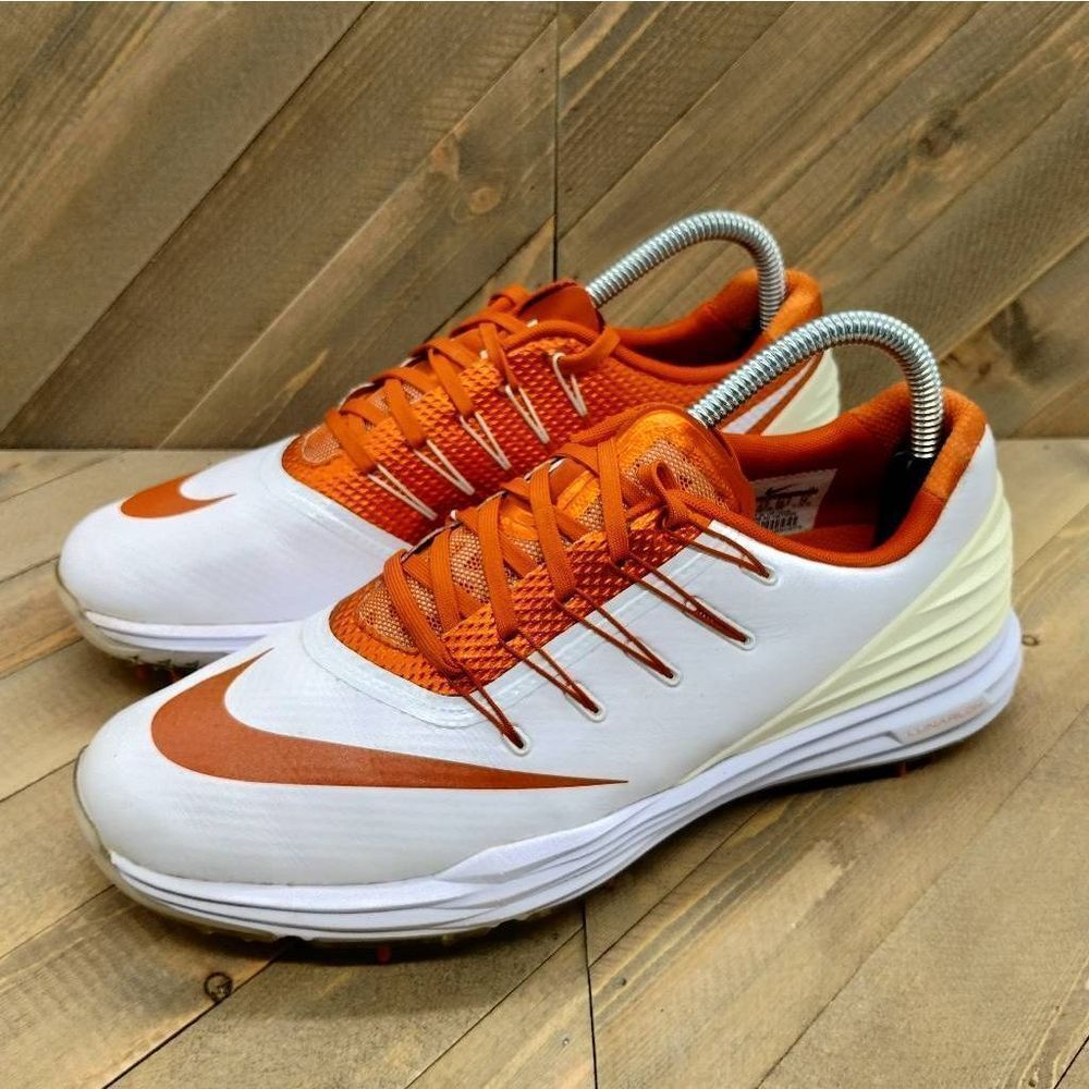 Nike Texas Longhorns Lunar Control 4 Golf Shoes Womens Size‎ 9 White Orange